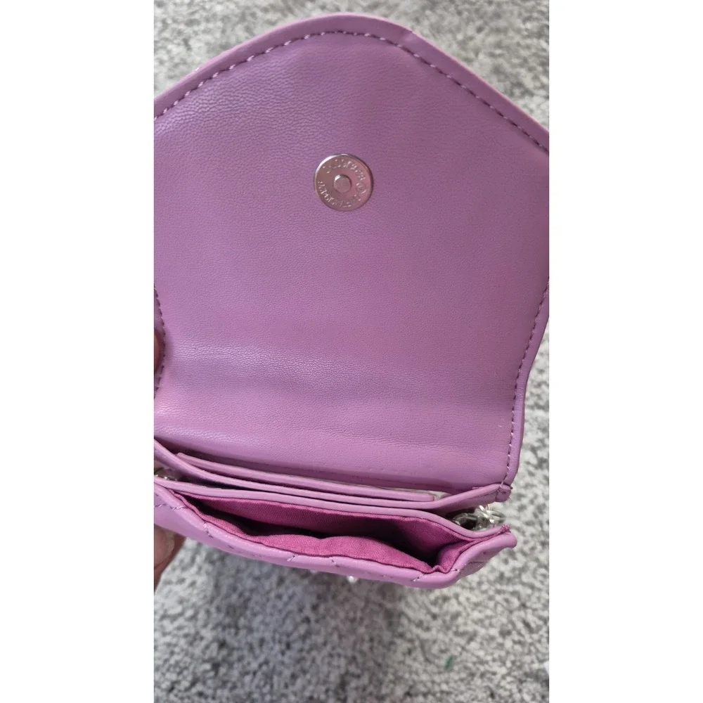 Badgley‎ Mischka Pink Quilted Vegan Faux Leather Pearls Crossbody Phone Case NWT